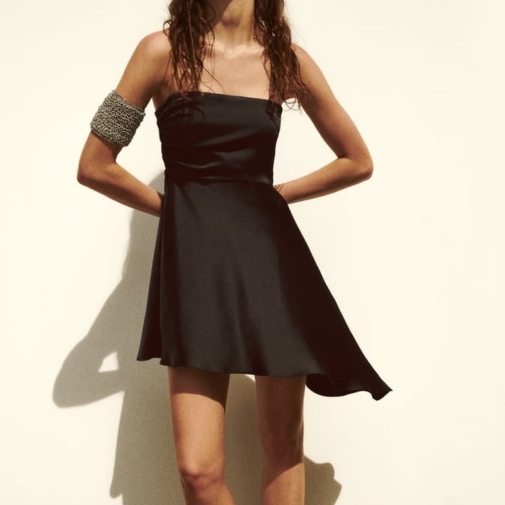 Zara Black Strapless Mini Dress